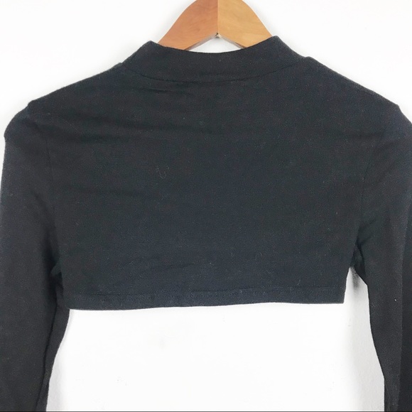 Re :named Black Long Sleeve Crop Top - Picture 6 of 8